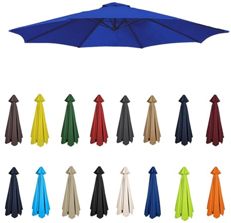 2m-3.5m Replacement Parasol Canopy, Umbrella Replacement Fabric, Garden Umbrella Replacement Cover, Outdoor Replacement Fabric, 6/8 Arms, replacement parasol fabric cover for Garden Umbrella(Blue,6rib
