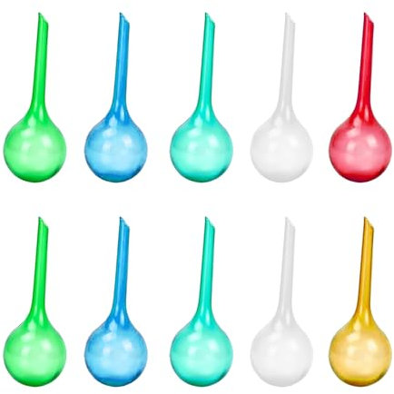 XLTXWD 10Pcs Plant Watering Devices, Plant Watering Globes, Self Watering Plant Spikes for Indoor Outdoor Plants Self Watering System for Plants Indoor Outdoor Green Transparent