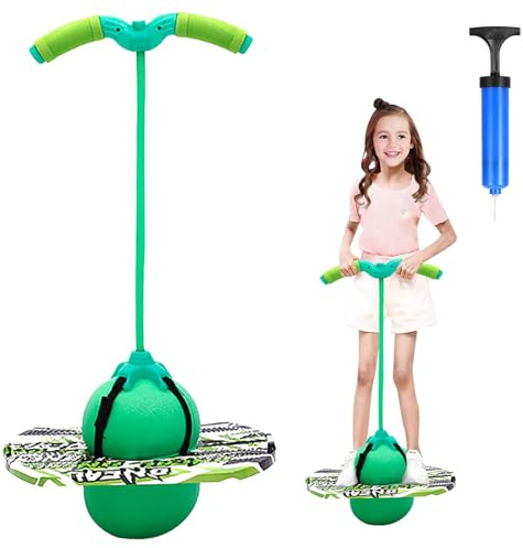 Hengrongshen Pogo Ball con manici, Pogo Stick Palla gonfiabile per bambini, asta di gonfiaggio con pompa ad aria, Pogo Ball per l'allenamento dell'equilibrio, regalo per bambini dai 6 anni in su