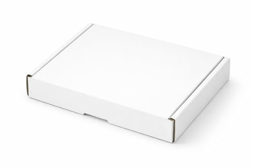 White Cardboard Small Letter Postal Boxes for Royal Mail, Durable Mailer Shipping Boxes, Flat Packed Easy Assembly, Lightweight Packaging for E-commerce & Business Use (Pack of 20)