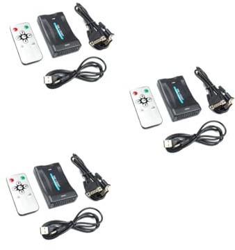 DIYEAH 3 Pezzi Adattatore da Vga a Scart Convertitore Video Scaler Compatto Plug And Play per TV Compatibile Ntsc Pal, Segnale Vga Convertito in Scart, Accessorio Leggero e Portatile per