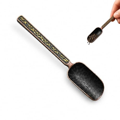 VBSYUYQ Vintage Bronze Finish Tea Spoon, Alloy for Tea Coffee Dessert | vintage bronze finish alloy tea spoon, handmade hammered texture, 16cm ergonomic handle, for tea dessert coffee daily use
