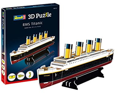 Revell 3D Puzzle RMS Titanic I 30 Teile I 2 Stunden Bauspaß für Kinder und Erwachsene I ab 10 Jahren I Das wohl berühmteste Schiff der Welt selber zusammenbauen, Farbig