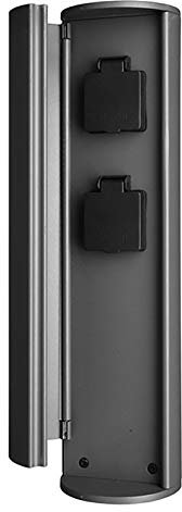 Colonnina multipresa verticale da giardino palo 2 prese elettriche 230V IP44 / struttura alluminio pressofuso IP67