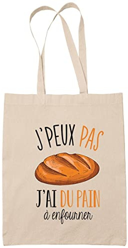 Planetee Sac Tote Bag J'peux pas Pain à enfourner beige