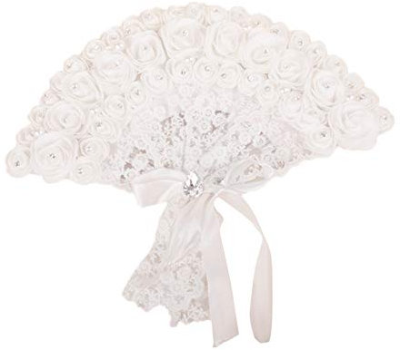 Hochzeit Handfächer Weiß Hochzeitsfächer Braut Deko, Spitzenfächer Braut Fächer Aus Spitze, Handfächer Hochzeitsdekoration Fotoshooting Requisiten Gastgeschenk Für Hochzeits Brautparty Tanzparty