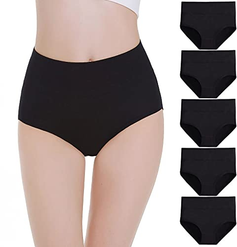 Falechay Mutanda Donna Vita Alta Cotone Slip Confortevole Pacco da 5 | Traspirante,Comodo,Elastico,Senza etichetta