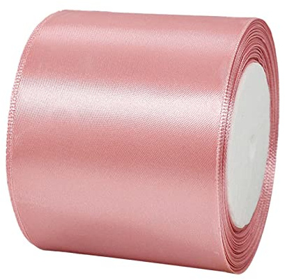 POPOYU Satinband Rosa Breit,Rosa Satin Schleife Groß,Satinband 8cm Breit,Baumwoll SchleifeBreit,Schleifenband xxl für Verpacken von Geschenken Ostern Weihnachten Hochzeit Dekorieren Aut