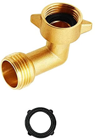 ANPTGHT 90 gradi gomito tubo flessibile RV raccordi e raccordi per tubi dell'acqua in ottone massiccio accessori per tubi da giardino per impieghi gravosi tubo flessibile con rondella