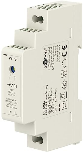 Hutschienen Netzteil 5V, DIN Rail Trafo, 2,4A und 12W, Klingeltrafo