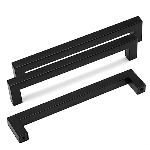 HauSun 10 Stück Möbelgriffe 128mm Schwarz Küchengriffe aus Edelstahl Schrankgriffe mit Schrauben Türgriffe Möbelgriff Küchengriff Schrankgriffe für Schublade, Schrank, Möbel