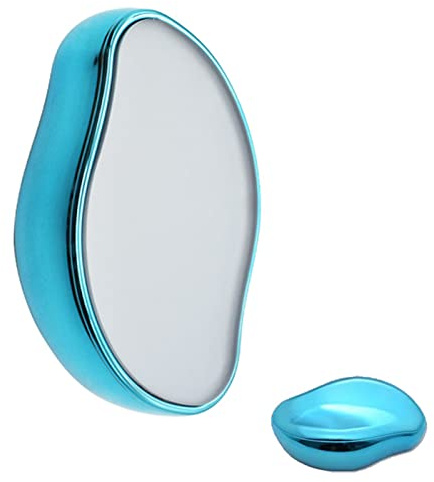 Depiladora de Cristal, Magic Crystal Depilacion, Borrador de Cabello Reutilizable, Depiladora Fisica Indolora,Herramienta de Depilación de Belleza Para Nudillos,Brazos, Piernas, Pecho y Espalda, Azul