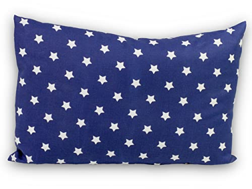 Zirbenkissen 30x20cm Sterne-blau + Bio-Inlett - 100% naturrein. Duftkissen mit Zirbenspäne