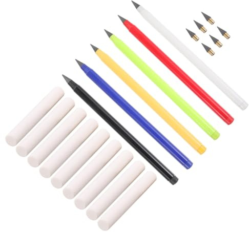 SOLUSTRE 1set Matite Eterni Senza Inchiostro Matite Leggere Portatili e Ricaricabili Con Cancellino Per Scrittura e Disegno Include Punta Di Grafite e Cancellini