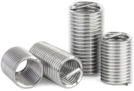 Kit d'insertion de filetage de fixation en acier inoxydable 304 M2-M16 1D-3D, outil de réparation de matériel, manchon en spirale, manchon d'usure de vis (Color : Silver, Size : M2x0.4x1.5D - 10Pcs