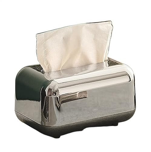 Kosmetiktücher Box Galvanisierte Taschentuchbox, kreative Taschentuch-Aufbewahrungsbox for Haushaltswohnzimmer, Esszimmer-Desktop, Papierschublade für Esszimmer Badezimmer Schlafzimmer(Silver)