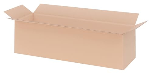 verpacking Hopfällbara kartonger 755 x 205 x 205 mm variabel höjd KK 120 Brun [Storlek och antal valbart] 1-lager stora kartonger 25 st