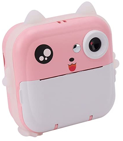 Fotocamera digitale da 24 MP, 5 V, 1080P, 720P, display da 2,4 pollici, USB, stampa istantanea per ragazze e ragazzi (rosa)