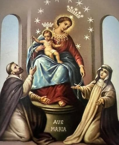 OVUNQUE PROTEGGIMI Modernes Bild – Wand – Leinwand – religiöse Drucke – Bild – Heiliger – Jesus – Madonna – (Mutter von Pompeji, 18 x 24 cm)