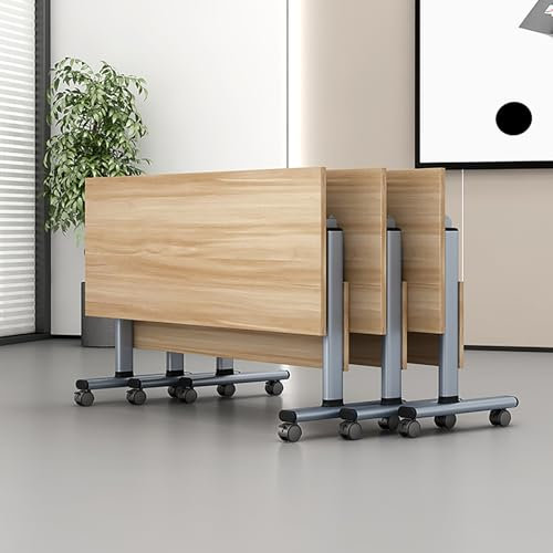 Klappbarer Konferenztisch Mit Rollen, 3-tlg. Mobiler Schulungstisch Mit Klappplatte, Umklappbare Mobile Besprechungstische, Seminar-Schulungstisch, Faltbare Konferenztische(120*60*75cm/47.2*23.6*29.5i