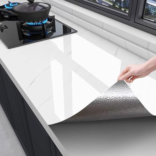 Eiauiuo Selbstklebende Klebefolie für Tisch Möbelfolie und Wand Marmor Folie Tischdecke Dekorfolie Table foil Wasserdicht Kratzfeste Tischschutz Arbeitsplatte Schutz Möbelaufkleber für Tür Fensterbank
