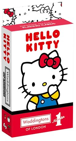 Waddingtons Number 1 Hello Kitty Spielfisch, Slap Jack, Crazy Eights und Rommy, toller Reisebegleiter, Geschenke und Spielzeug für Jungen, Mädchen und Erwachsene, Rosa