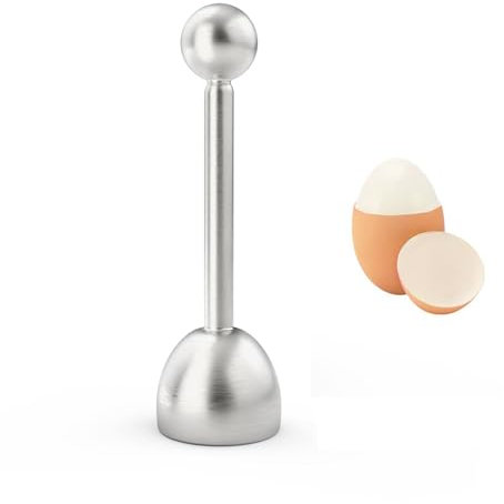 Cortahuevos,Cortador de Huevos duros y Suaves Cortahuevos de Acero Inoxidable Separador de Huevos para Duros y Suaves Kit Cocina con Plato Rellenos para Casa y Negocios