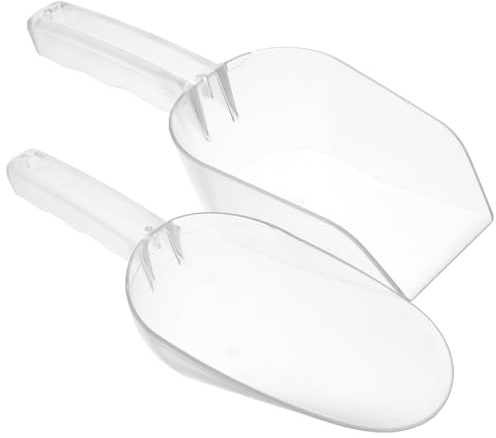 Amosfun Plastic Food Scoops 2pcs – Scoop Ice Cubes, Flour & Grains Without Spill – for Kitchen, Bar, Party, Baking & Meal Prep