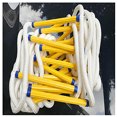 GAGULHAH Strickleiter, Feuerleiter, Sicherheitsleiter, 3 m, 5 m, 8 m, 10 m, 15 m, 20 m, 30 m, Flucht aus Fenster und Balkon für Klettergerüst, Tragkraft bis zu 420 kg, mit Haken (Größe: 6 m