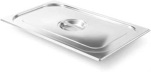 HENDI Gastronorm Deckel, für Gastronormbehälter, Temperaturbeständig von -40° bis 300°C, Heissluftöfen-Kühl- und Tiefkühlschränken-Chafing Dishes-Bain Marie, Stapelbar, GN 1/1, 530x325 mm, Edelstahl