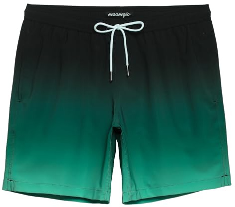 maamgic Short de Bains Homme Maillot de Bain Étirement à Quatre Voies Garcons Pants Court de Sport Séchage Rapide 4 Way Stretch,Bleu Cyan, XL