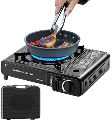 Estufa De Camping Portátil, Estufa De Cocina Para Senderismo Con Quemador Único, Estufa Ajustable 2900W Para Exteriores | Equipo De Cocina Para Acampar, Excursionismo, Playa Y Jardín