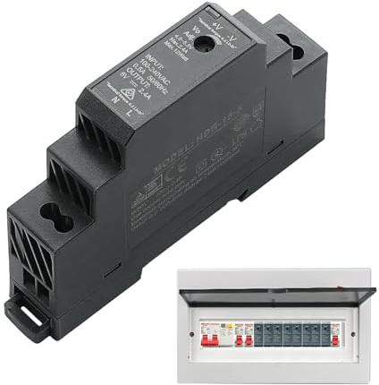 Menibeuty Fuente Alimentacion 5V 3A 15W, Fuente de Alimentacion Carril DIN Transformador Riel DIN, Fuente de Alimentación de La Guía para Automatización Doméstica y Sistemas Seguridad
