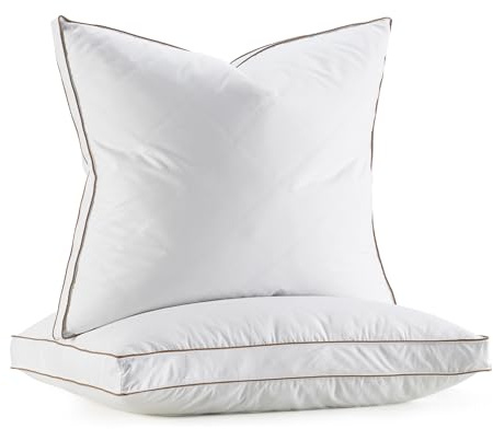 Deodar Set di 2 Cuscini in Piuma 65 x 65 cm, Rivestimento in Cotone | Traspiranti, ipoallergenici e lavabili, certificati Öko-Tex e RDS per un sonno confortevole e sicuro