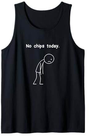 Lustiges Stickman No Chips Today Strichmännchen für Jungen, Mädchen, Kinder Tank Top