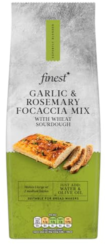 Finest Garlic & Rosemary Focaccia Mix with Wheat Sourdough, 500g, Suitable for Bread Makers