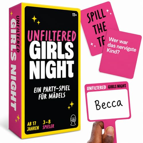 Lucky Egg Unfiltered Girls Night – EIN Urkomisches Partyspiel – Kartenspiel Mit 200 Frechen Und Ausgefallenen Szenario-Karten – Brettspiel Für Junggesellinnenabschiede Oder Mädelsabende (3–8 Spieler)