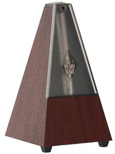 Wittner Metronom Taktell Pyramidenform System Maelzel Serie 800K - Ohne Glocke - Plexiglasdeckel - Mahagoni-Maserung - Mechanisch zum Aufziehen - Keine Batterien erforderlich - Made in Germany