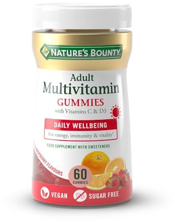 Nature's Bounty Adult Multivitamin Gummies - Pack of 60 Gummies, Two-a-Day - with Vitamin B6, B12, D3, C and Biotin - for Everyday Wellbeing - Immune Support and Bone Health
