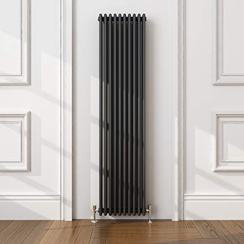 ELEGANT Traditional Radiator Anthracite Triple Vertical Cast Iron Grey Tall Radiator - Perfect for Kithcen, Living Room, Bathroom Radiators 3 Column 1800 x 470 mm