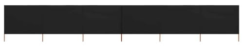 vidaXL Paravent 6 Paneele, Strandschirm, Windschutz, Windschutz, Windschutz, Camping, Garten, faltbar, Außenbereich, Stoff, 800 x 160 cm, Schwarz