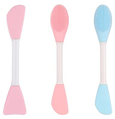 MenYiYDS-3piezas 2 en 1 brocha para mascarilla,brocha para mascarilla de silicona y brocha para maquillaje más suave,brocha limpiadora,aplicador de mantequilla corporal para mascarilla mixta de carbón