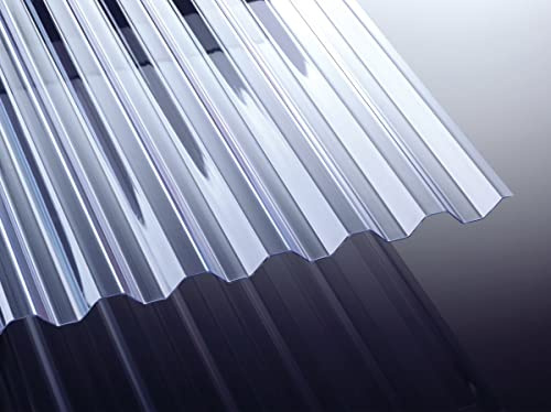 PVC 1,2mm Stärke farblos klar Profilplatte Trapez 70/18 farblos glasklar 1092mmx5000mm