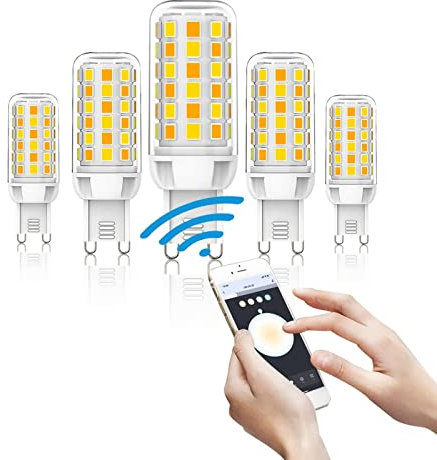 Alexa Glühbirne G9 Smart WiFi LED Glühbirnen 3W 320LM Dimmbar G9 LED Bulb 2700K to 6500K App Steuern Kompatibel mit Alexa und Google Home Sprachsteuerung Kein Hub Erforderlich WLAN G9, 5er Pack