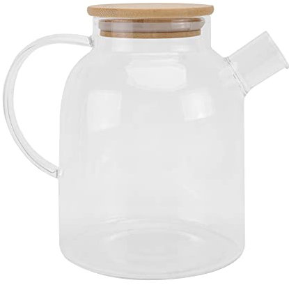 Clear Glass Pitcher with Lid Water Beverage Pitcher Hot Cold Water Carafe Water Jug for Juice Beverage Jar Ice Tea Kettle
