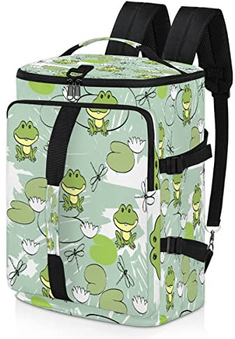 Frog Sport-Rucksack für Damen und Herren, Frosch, Blume, Seesack mit Schuhfach für Fitnessstudio, Reisen, Wandern, Rucksack, multi, Einheitsgröße, Sportlich