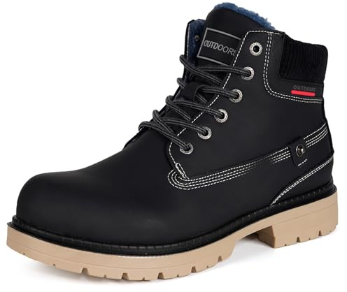 Gaatpot Unisex Botas de Invierno,Cálido Forradas,Negro,41 EU