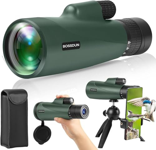 Telescopio Monoculare Zoom, Telescopio Monoculare ad Alta Potenza per Smartphone con Treppiede, Monoculare HD per Adulti (green)