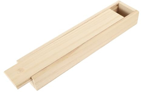 Holz Schmuckaufbewahrungsbox mit Schiebedeckel, Vintage Schlicht Beige | Leichtes Holz, Stabile Struktur, Einfaches Öffnen und Schließen, für Schmuckaufbewahrung und Geschenkverpackung