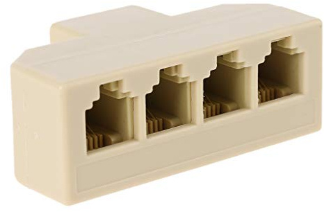 NYCEMAKEUP 4-Wege-Telefon-Splitter RJ11 6P4C Stecker auf 4 Buchsen, Steckdosen, Telefonleitungsverteiler-Adapter für Telefon